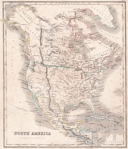 North America, circa 1840 LIzars